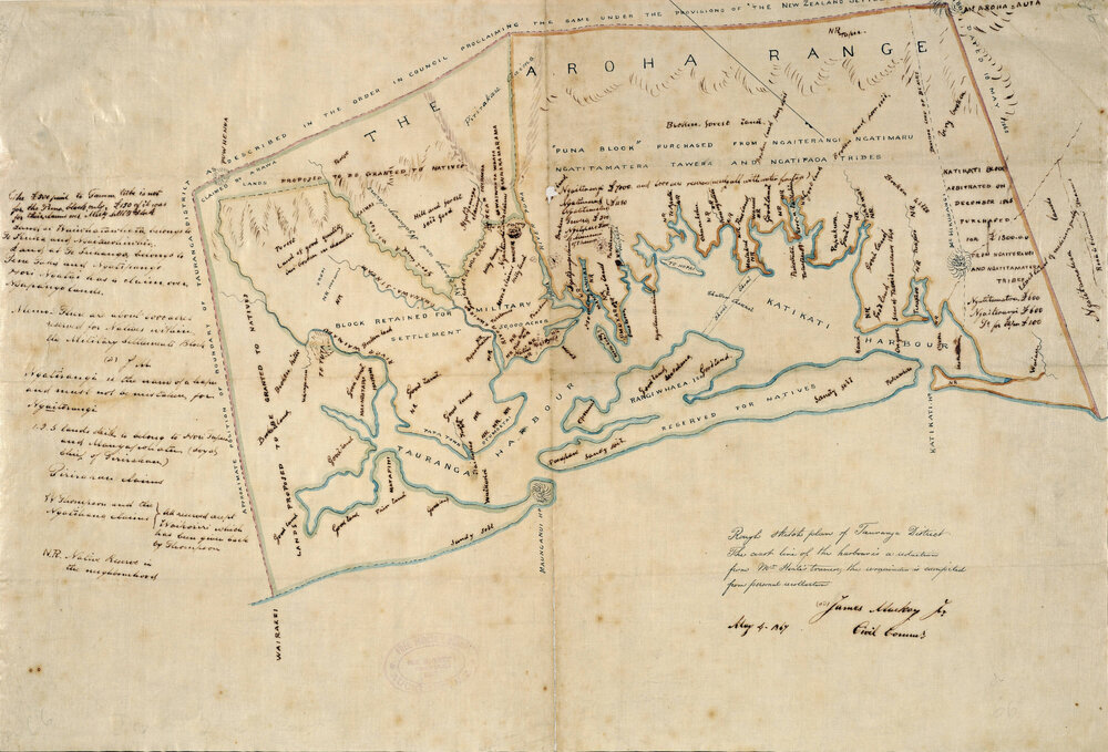 Rough sketch plan of Tauranga District [by] James Mackay