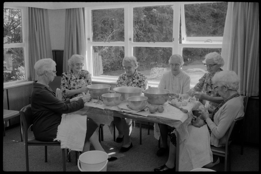 Ladies in retirement: Gwen Elbourn, Chris Gowan, Mabel Smith, Lucy Butcher, Jessie Sim & Alice Smith