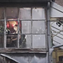 Ernestine Conrad at work in her studio (2013)