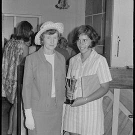 Mrs S. J. Jones with Donna Isgrove, runner-up to dux 