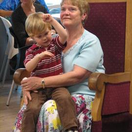 Jinty Rorke and grandson (6 December 2007)