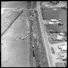 Clearing derailment at Pongakawa.