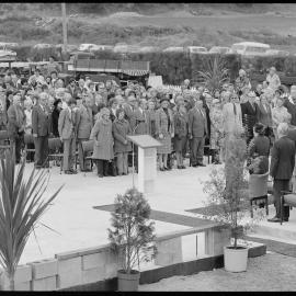 Civic reception / dedication ceremony for steam tug Taioma at Tauranga District Museum.