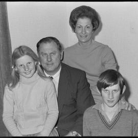 Mr K. R. (Keith Reading) Allen, National party candidate for Tauranga electorate, with family.