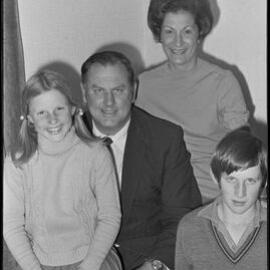 Mr K. R. (Keith Reading) Allen, National party candidate for Tauranga electorate, with family.