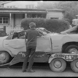 Stolen car crashes into a house in Waikino.
