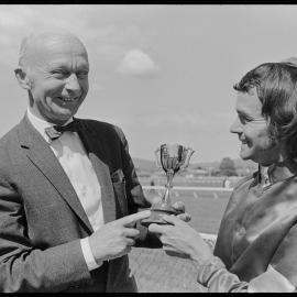 Horse racing. Bay of Plenty Gold Cup winning owner and jockey.