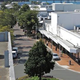 Aerial view of Grey Street looking N from intersection with Devonport Road