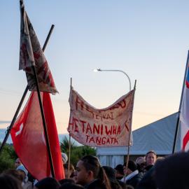 Flags at the 160th Commemoration of the Battle of Te Ranga
