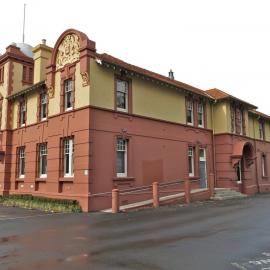 McLean Street SW Corner with Willow Street showing rear of Old Post Office Building