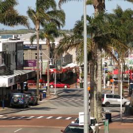 Spring Street  aerial view looking East showing intersections with Willow Street (L) and Grey Street (R)