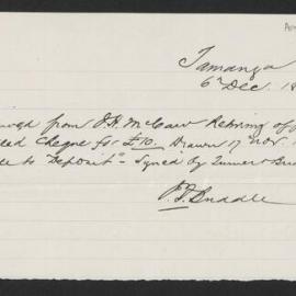 Form of nomination paper for J.F. Buddle, Nov 1884