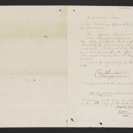 Form of nomination paper for R.C. Jordan, Mar 1882