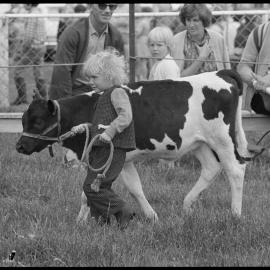 Patricia Davy with calf