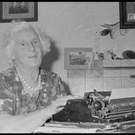 Mrs Dassler and her typewriter
