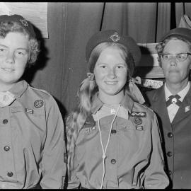 Carol Stevenson, Allison Pope and Captain K. J. Bettelheim - Girl Guides