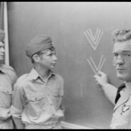 Flight Lieutenant E. J. Everson and cadets