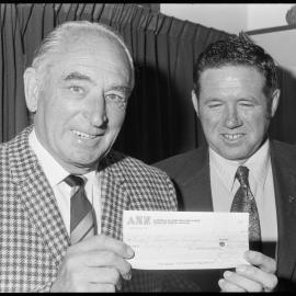 H. G. B. Du Four with cheque from A. L. Glover