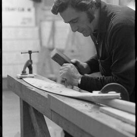 Man chiselling - Hobbies Exhibition, Town Hall