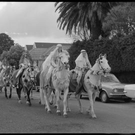Horse riders with headdress - BOP Orange Festival