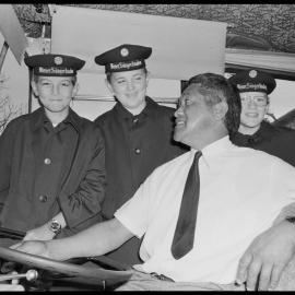 Mr Pat Te Wheoro with visiting Vienna Boys Choir singers