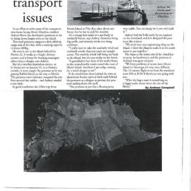 Photocopied Waterline articles on Motītī transport issues, Mar 2014