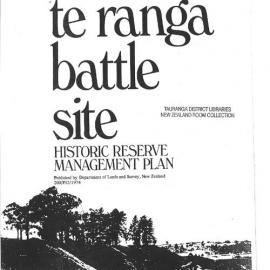 Te Ranga Battle Site Historic Reserve Management Plan 1974