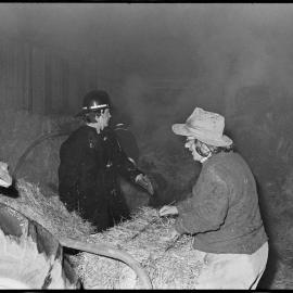 Fire at a hay barn