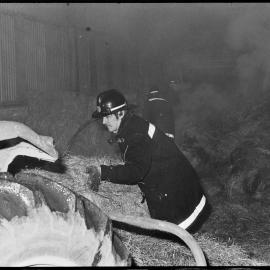 Fire at a hay barn