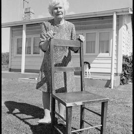 Mrs Silcock with returned chair