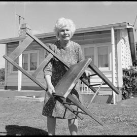 Mrs Silcock with returned chair