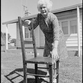 Mrs Silcock with returned chair