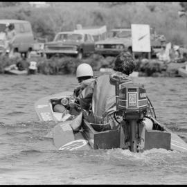 Colin Schischka driving Cobla boat