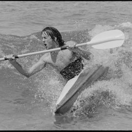 Canoe surfing at Mount Maunganui