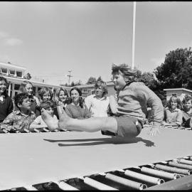 Trampoling at school fair