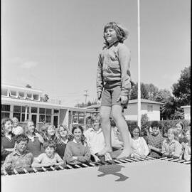 Trampoling at school fair