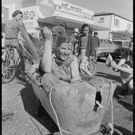 Sara Holmberg - Orange Festival parade float, 1974