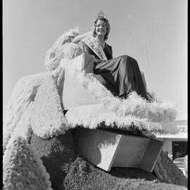 Barbara Murray - Orange Festival parade float, 1974