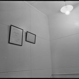 Certificates on wall