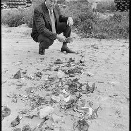 Smashed glass bottles - N. W. Nicholls