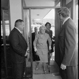 Women entering a room