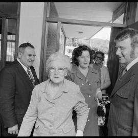 Women entering a room