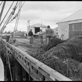 Repairing trawler fishing net