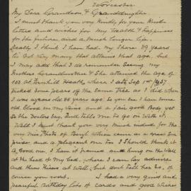 Letter from Alfred John Gegg to his Grandson and Granddaughter, Sep 1937