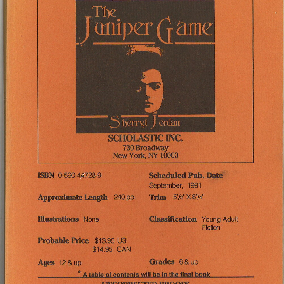 The Juniper Game, uncorrected proof