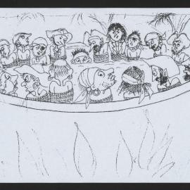 Photocopy of sketch of cooking pirates