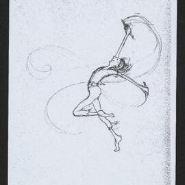 Photocopy of sketch of boy dancing