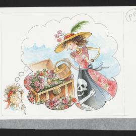 Watering flowers in a treasure chest