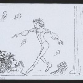 Photocopy of a sketch of male dancer