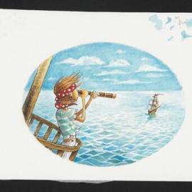 Looking through telescope